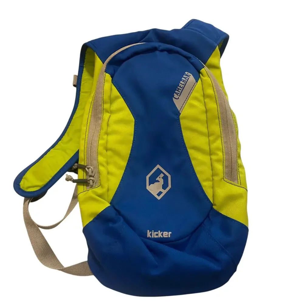 CamelBak Children's Kicker Hydration Backpack in blue and Lime Green High Vis